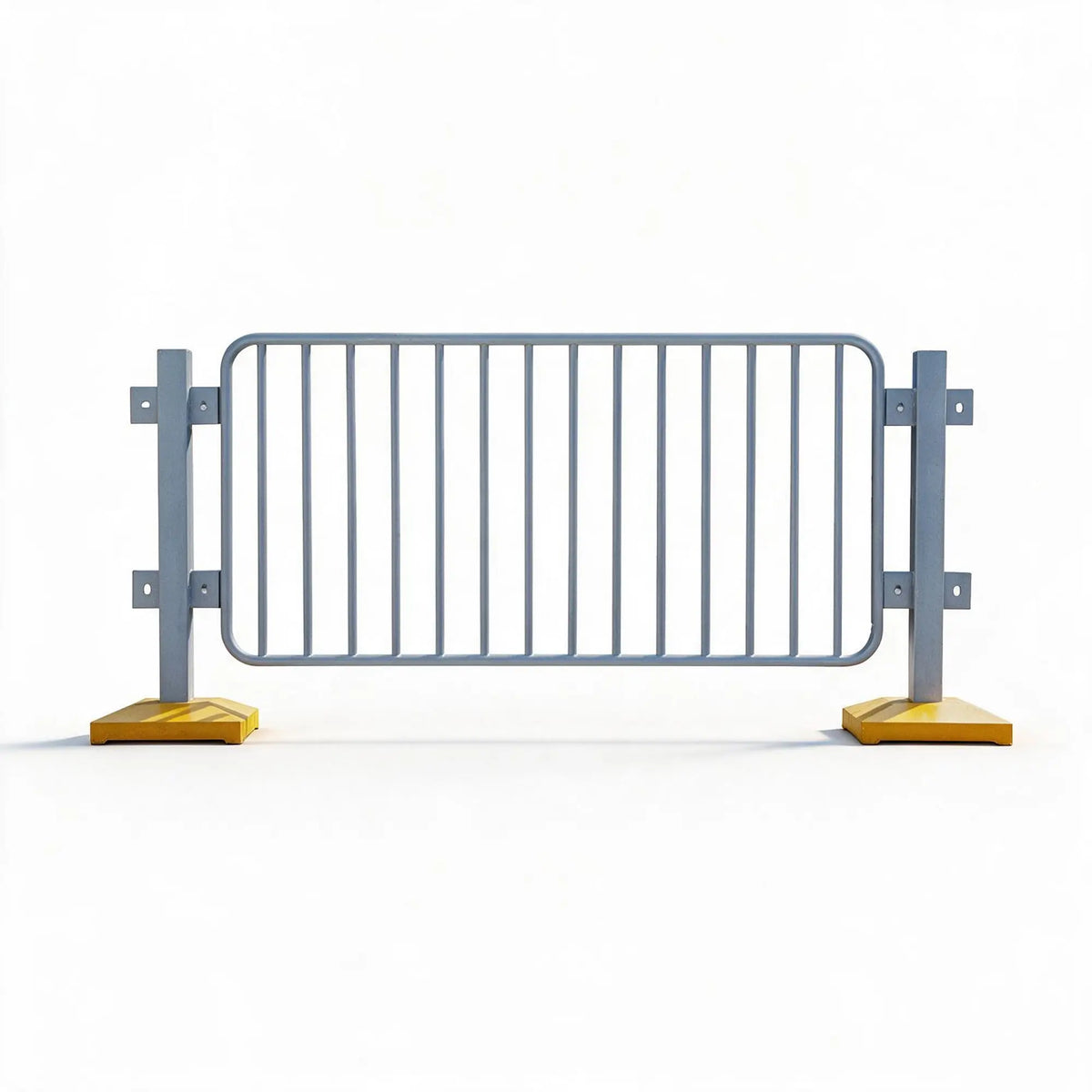 GROVIA Galvanised Steel Road Safety Barrier - 1.5m High Heavy-Duty Modular Fence with Weighted Bases for Traffic & Pedestrian Control - Grey