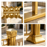GROVIA Decorative Gold Road Safety Barrier - 3.1m Long 1.2m High Modular Fence with Stable Bases for Public Areas & Traffic Control - Gold
