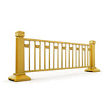 GROVIA Decorative Gold Road Safety Barrier - 3.1m Long 1.2m High Modular Fence with Stable Bases for Public Areas & Traffic Control - Gold