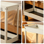 GROVIA 2 Tier Utility Trolley Mobile Storage Cart Compact Design 700x360x650mm Home Cafe Workshop Organizer - White