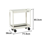 GROVIA 2 Tier Utility Trolley Mobile Storage Cart Compact Design 700x360x650mm Home Cafe Workshop Organizer - White