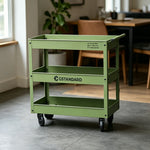 GROVIA 3 Tier Utility Trolley Mobile Storage Cart Compact Design 700x360x780mm Home Cafe Workshop Organizer - Green