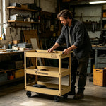 GROVIA 3 Tier Utility Trolley Mobile Storage Cart Compact Design 700x360x780mm Home Cafe Workshop Organizer - Yellow