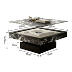 HEXJON Lift-Top Design Storage Automatic Convertible - Table with Rock-Textured Mahjong - Drawers Black&White