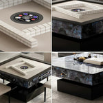 HEXJON Lift-Top - Storage Design Automatic Drawers Convertible - with Table Mahjong Rock-Textured Blue&Black