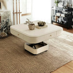 HEXJON 110cm Adjustable Automatic Table Table/Dining - Mahjong Height Table/Coffee White