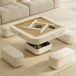 HEXJON 110cm Adjustable Automatic Table Table/Dining - Mahjong Height Table/Coffee White