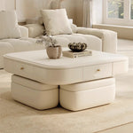 HEXJON 110cm Adjustable Automatic Table Table/Dining - Mahjong Height Table/Coffee White