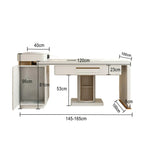 HEXJON 2-in-1 Storage 145CM-165CM with White Dining Extendable Cabinet Mahjong Table Island Modern Design