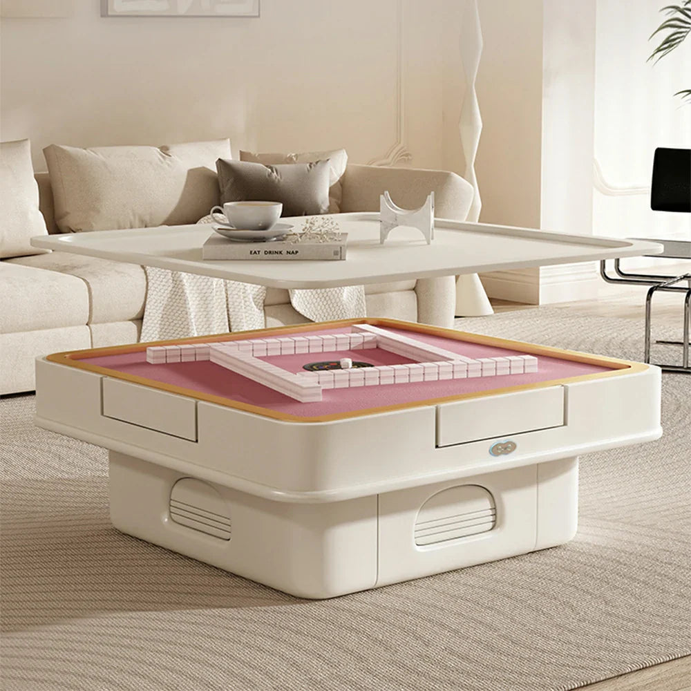 HEXJON 98cm Automatic - Height Table/Coffee Mahjong Adjustable Table Table/Dining White
