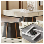 HEXJON 100cm Frequency Table/Coffee Mahjong Low Table/Dining Noise - Automatic Reduction Table Black