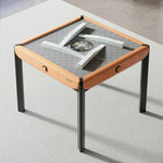 HEXJON 101cm Design Mahjong Surface,Modern Table Glass Tempered Automatic Velvet - Square Top,Noise-Reducing - Orange