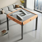 HEXJON 101cm Design Mahjong Surface,Modern Table Glass Tempered Automatic Velvet - Square Top,Noise-Reducing - Orange
