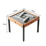 HEXJON 101cm Design Mahjong Surface,Modern Table Glass Tempered Automatic Velvet - Square Top,Noise-Reducing - Orange