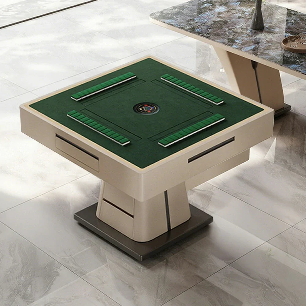 HEXJON 1.6m - Convertible Elegant Dual-Use Surface, - Stone Design Mahjong Modern Dining Table Blue