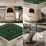 HEXJON 1.6m - Convertible Elegant Dual-Use Surface, - Stone Design Mahjong Modern Dining Table Blue