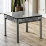 HEXJON 91 x Table, Glass Border cm Mini Low Design Noise, Frame, - Mahjong 91 Metal Automatic Full Grey
