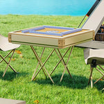 HEXJON 76.5 with Automatic Table Portable Mahjong cm Foldable Case, Oxford Design, Cloth 76.5 Durable Travel x Frame