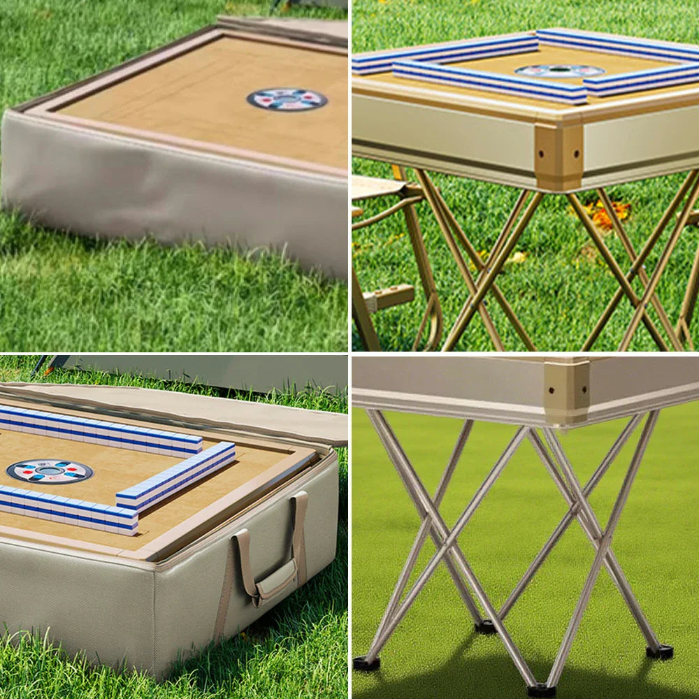 HEXJON 76.5 with Automatic Table Portable Mahjong cm Foldable Case, Oxford Design, Cloth 76.5 Durable Travel x Frame