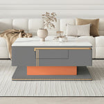 HEXJON Lift-Top - Automatic Storage Modern Drawers Mahjong Design with Convertible Table - Grey