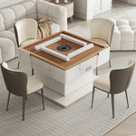 HEXJON Lift-Top Automatic Convertible - with Table Design Storage Drawers Modern - Mahjong White
