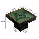 HEXJON Extendable Island 140-220CM Mahjong - Design - Dining Convertible Storage White Table Automatic with Lift-Top Black