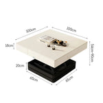 HEXJON 100cm Automatic Adjustable Table/Coffee Height Mahjong Table - Table/Dining Black&White