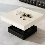 HEXJON 100cm Automatic Adjustable Table/Coffee Height Mahjong Table - Table/Dining Black&White