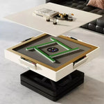 HEXJON 100cm Automatic Adjustable Table/Coffee Height Mahjong Table - Table/Dining Black&White