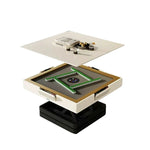 HEXJON 100cm Automatic Adjustable Table/Coffee Height Mahjong Table - Table/Dining Black&White