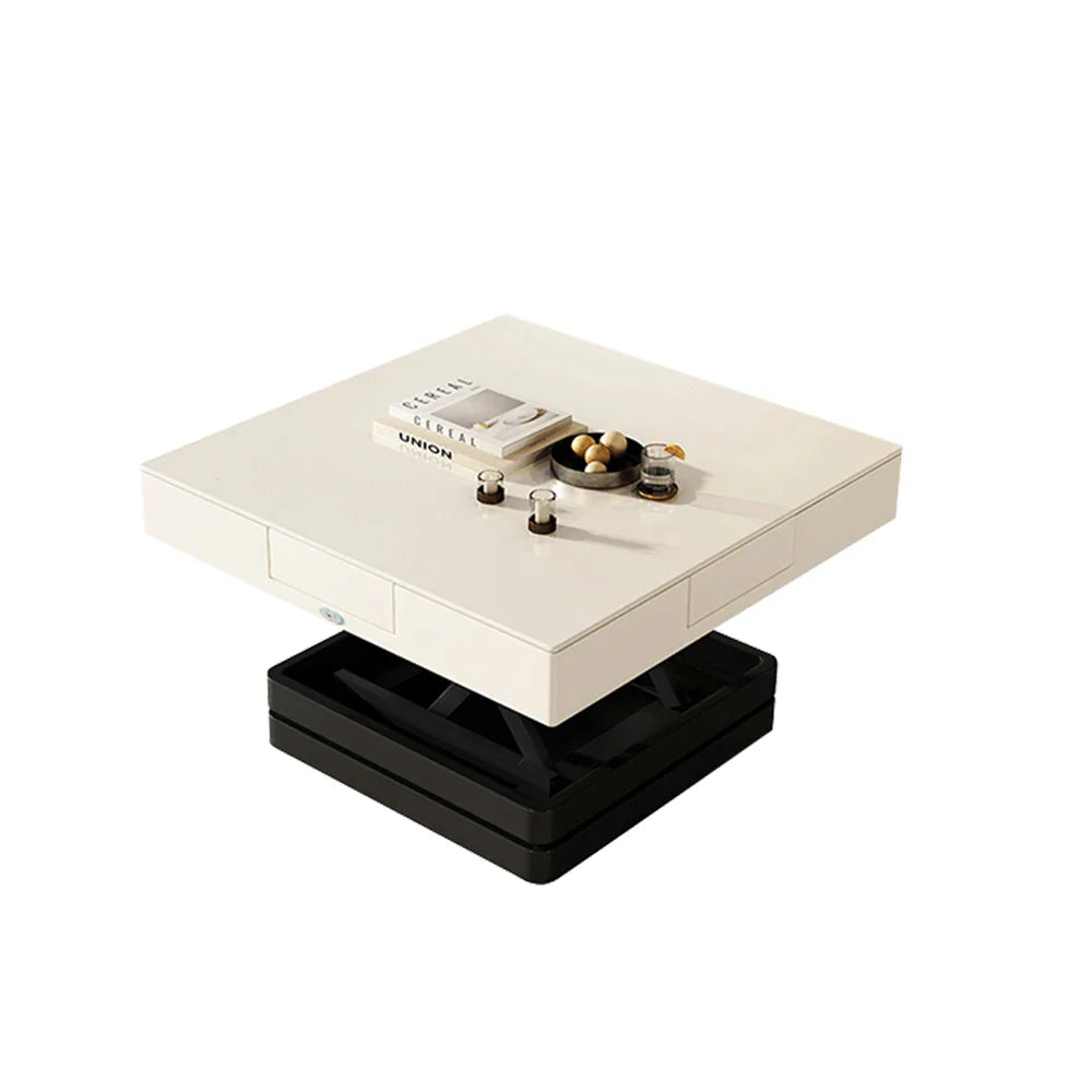 HEXJON 100cm Automatic Adjustable Table/Coffee Height Mahjong Table - Table/Dining Black&White