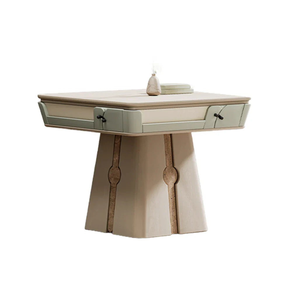 HEXJON 107cm Surface,Convertible Automatic - Table Wood Solid Mahjong Mahjong - Dining Finish,Velvet Modes Texture Green