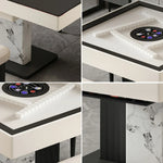 HEXJON 140cm Surface Dining Automatic Stone - Sintered Table - Mahjong Lift-Top Black Convertible White