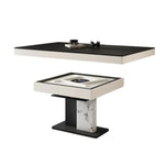 HEXJON 140cm Surface Dining Automatic Stone - Sintered Table - Mahjong Lift-Top Black Convertible White