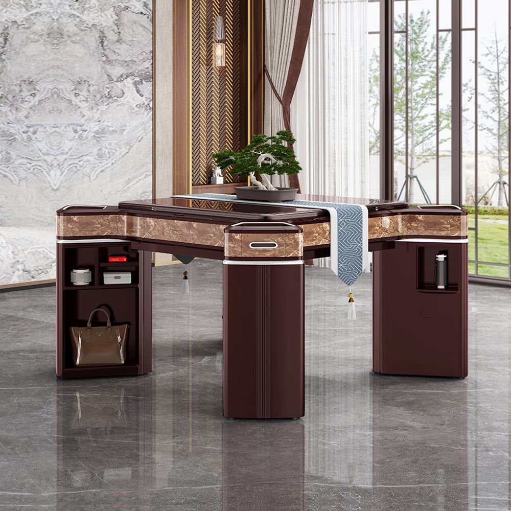 HEXJON JLS Table With Luxurious Cover Mahjong and Table/Dining Foldable Storage Low Noise Automatic Boxes