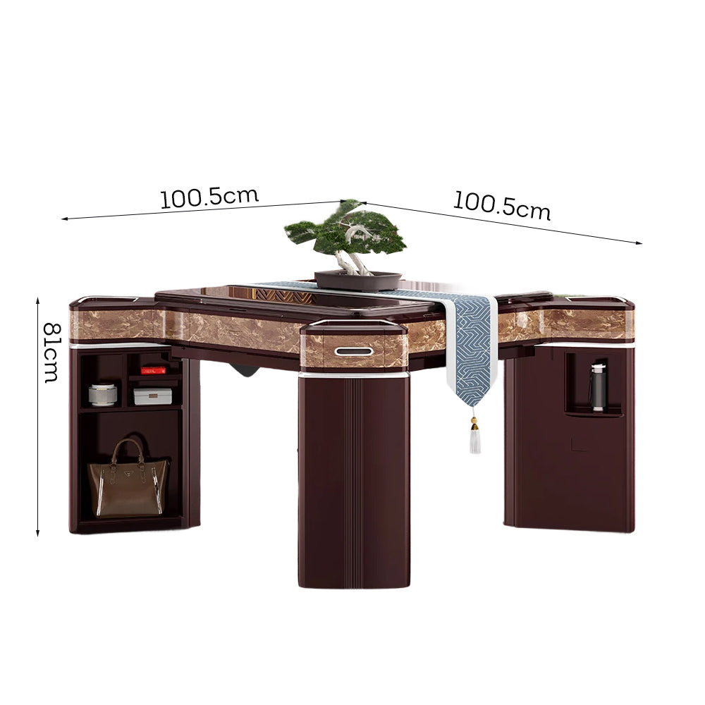 HEXJON JLS Table With Luxurious Cover Mahjong and Table/Dining Foldable Storage Low Noise Automatic Boxes