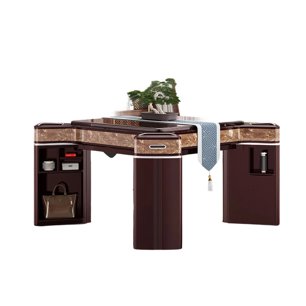 HEXJON JLS Table With Luxurious Cover Mahjong and Table/Dining Foldable Storage Low Noise Automatic Boxes