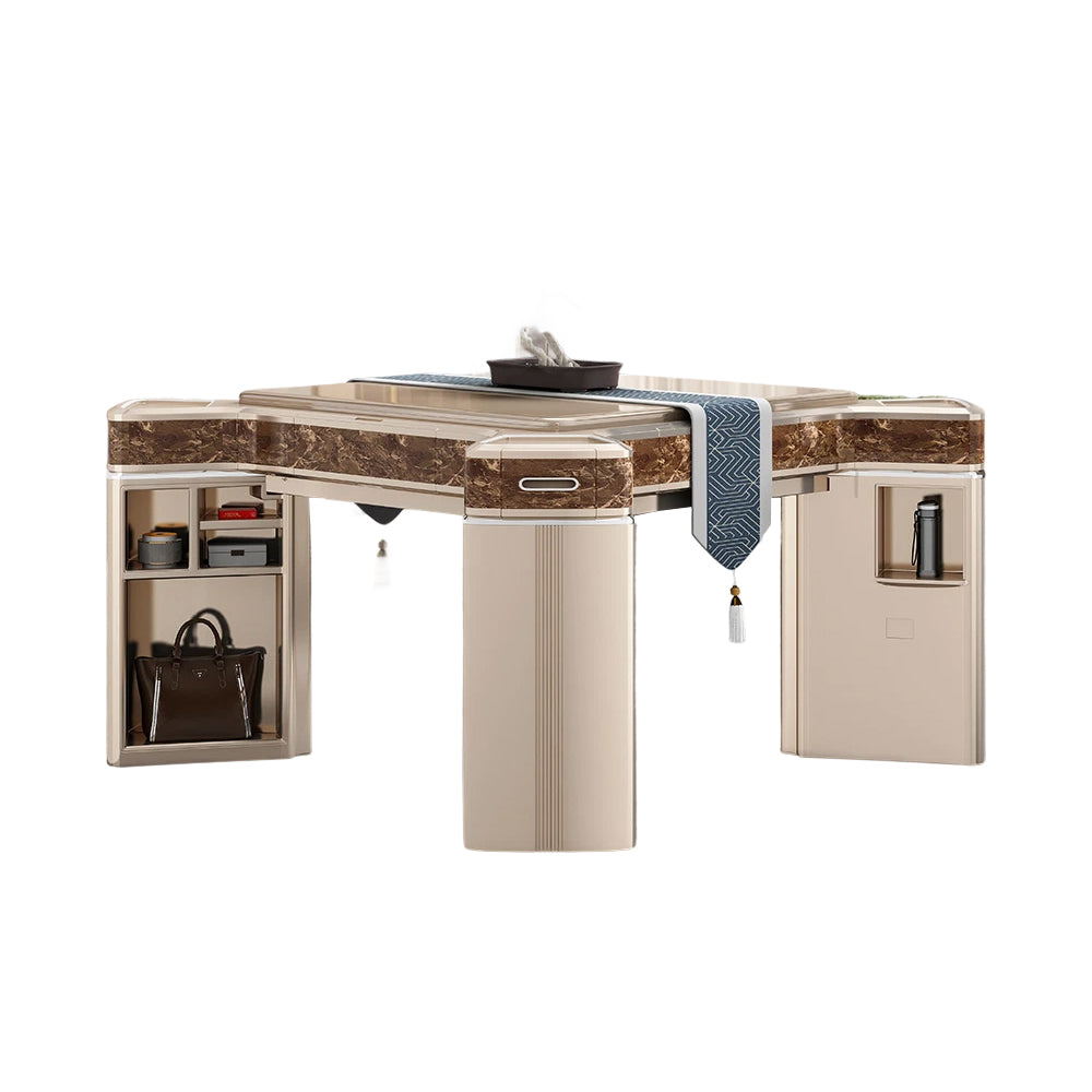 HEXJON JLS Table With Luxurious Cover Mahjong and Table/Dining Foldable Storage Low Noise Automatic Boxes