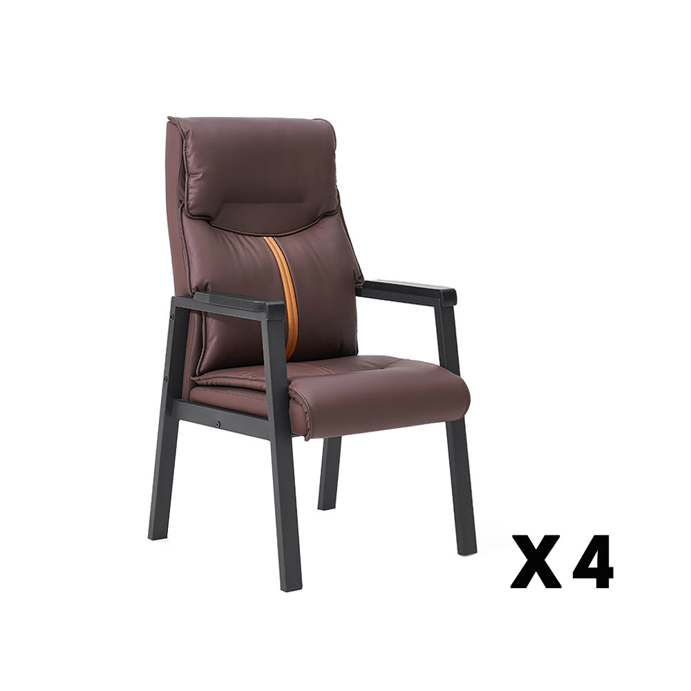 HEXJON Luxurious Mahjong Comfortable Steel Chairs for Seat Carbon Table Legs 4-Piece - Set Coffee