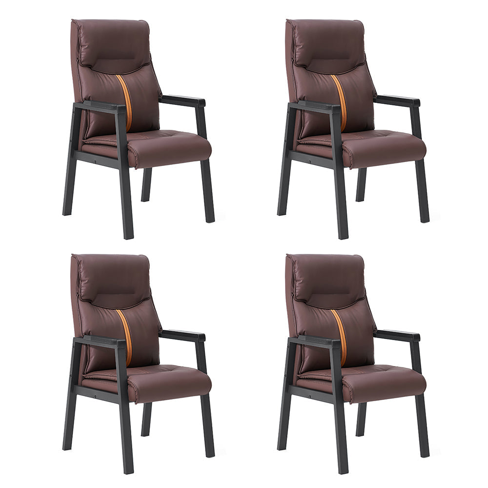 HEXJON Luxurious Mahjong Comfortable Steel Chairs for Seat Carbon Table Legs 4-Piece - Set Coffee