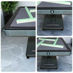 HEXJON No.36 - Premium Mahjong Table - Table Wool Game Surface, Foldable 94cm Automatic Felt Design, Low-Noise Square Blue
