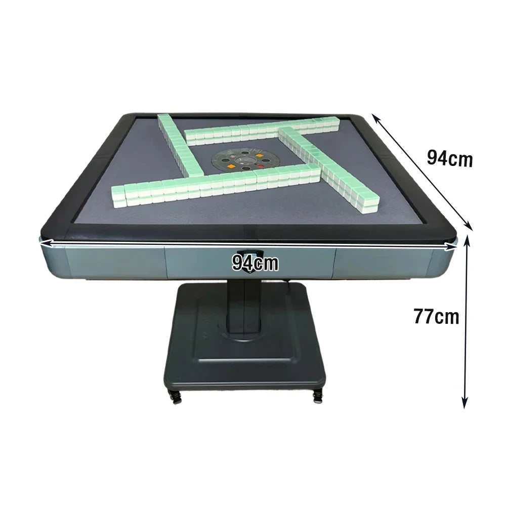 HEXJON No.36 - Premium Mahjong Table - Table Wool Game Surface, Foldable 94cm Automatic Felt Design, Low-Noise Square Blue