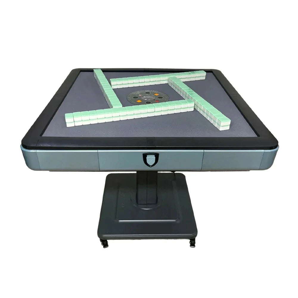 HEXJON No.36 - Premium Mahjong Table - Table Wool Game Surface, Foldable 94cm Automatic Felt Design, Low-Noise Square Blue