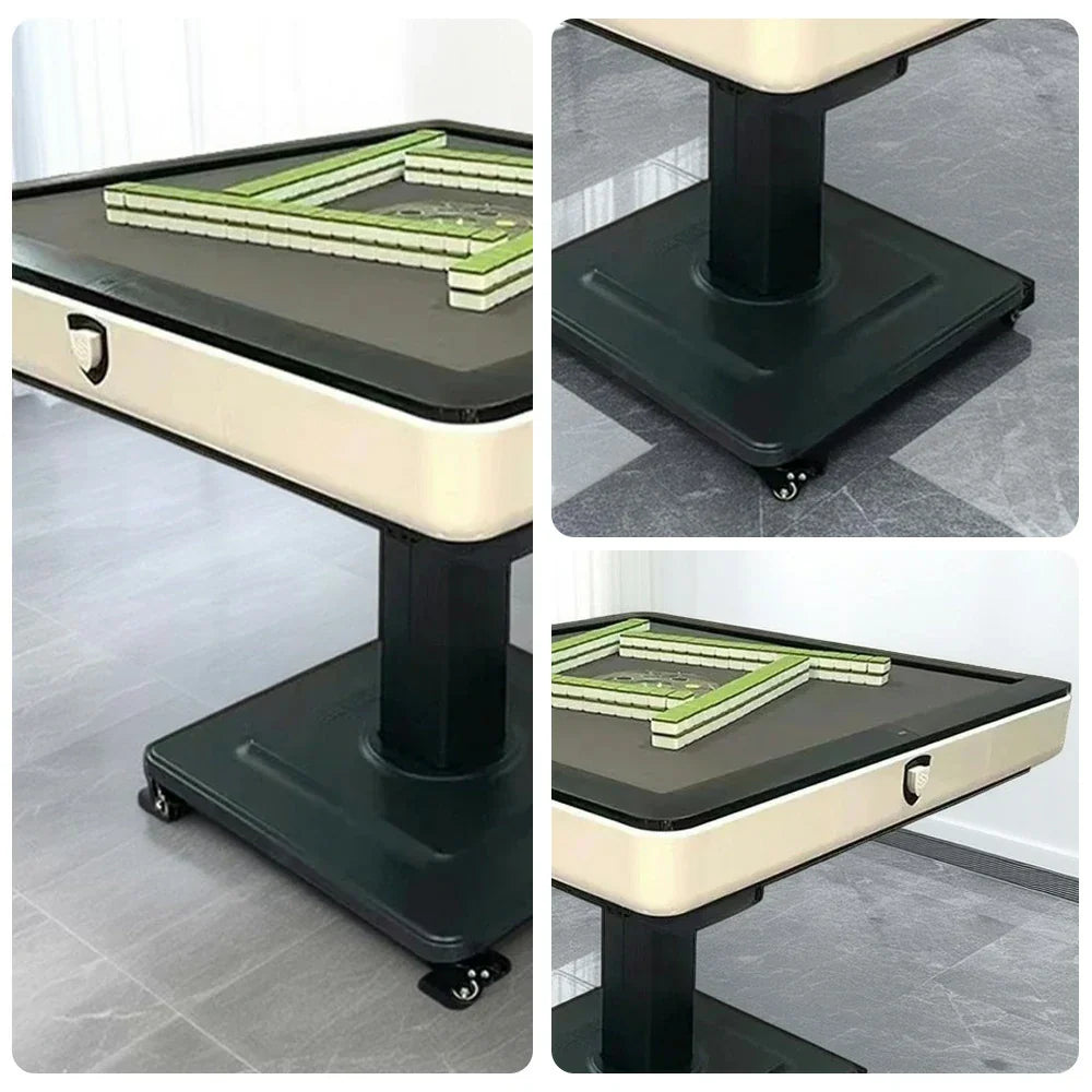 HEXJON No.36 Felt 94cm Square Mahjong - Premium Game Surface, Low-Noise Design, Table Table Automatic Foldable Wool - White