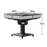 HEXJON No.36 Surface, Premium Square Design, Foldable Top, - Mahjong Table Automatic Tempered 94cm Wool Felt Glass Low-Noise - White