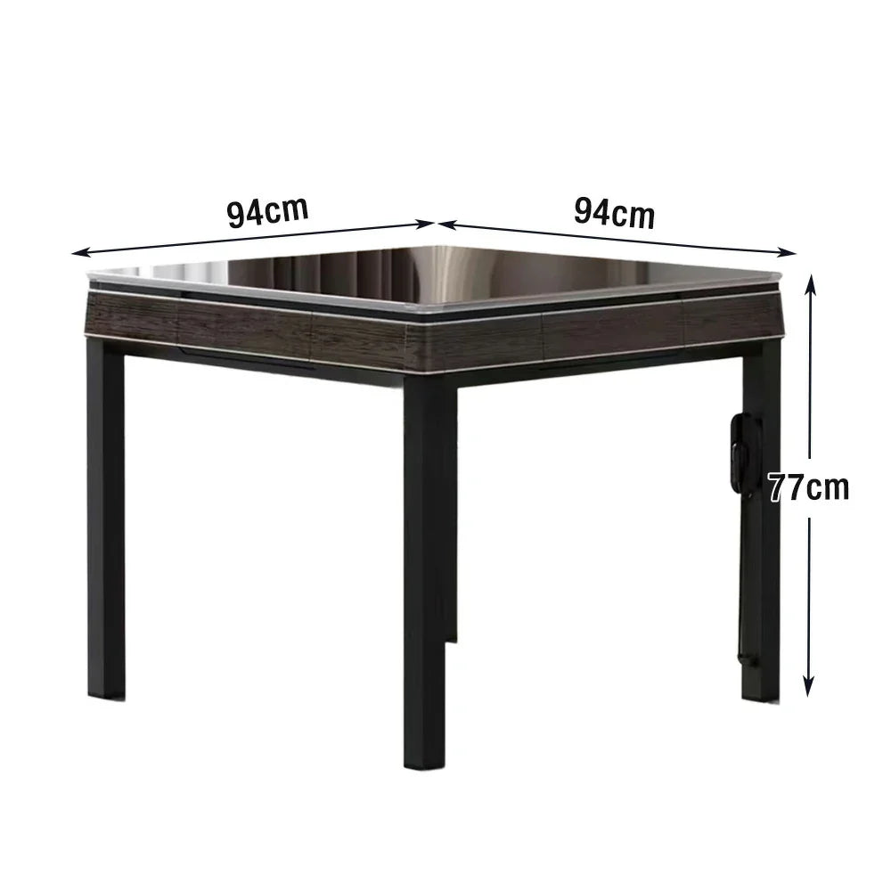HEXJON No.36 Mahjong Table Tiles, Enclosed Game Compact - Jade-Style Table Wool Low-Noise Felt Top, Automatic Ultra-Slim - 94cm Design, Brown