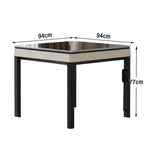 HEXJON No.36 Compact Jade-Style Ultra-Slim Automatic Table Low-Noise Felt Wool Table - Mahjong Design, 94cm Tiles, Game Top, - Enclosed Gold