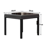 HEXJON No.36 Wool Top, Compact - Table Ultra-Slim Mahjong Felt Enclosed 94cm Design, Automatic Low-Noise Game Tiles, - Table Jade-Style Grey