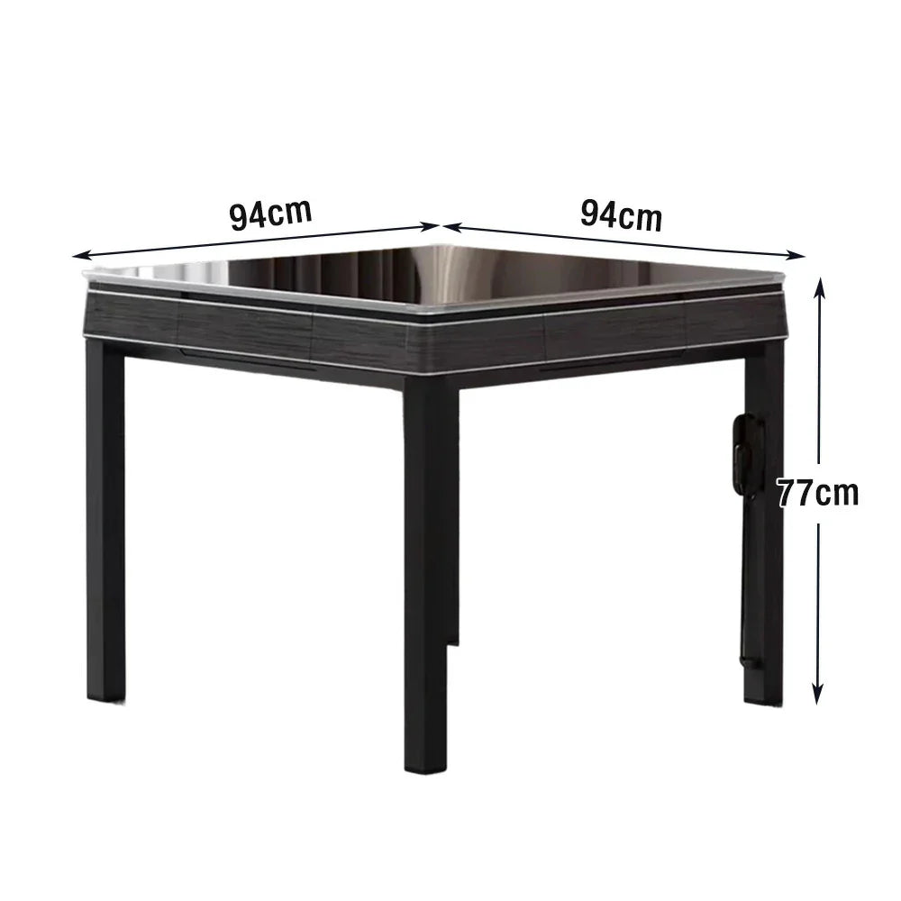 HEXJON No.36 Wool Top, Compact - Table Ultra-Slim Mahjong Felt Enclosed 94cm Design, Automatic Low-Noise Game Tiles, - Table Jade-Style Grey