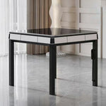 HEXJON No.36 - Compact Jade-Style Table Game Automatic Enclosed Mahjong Table Low-Noise Felt Ultra-Slim Top, 94cm Design, - Tiles, Wool White